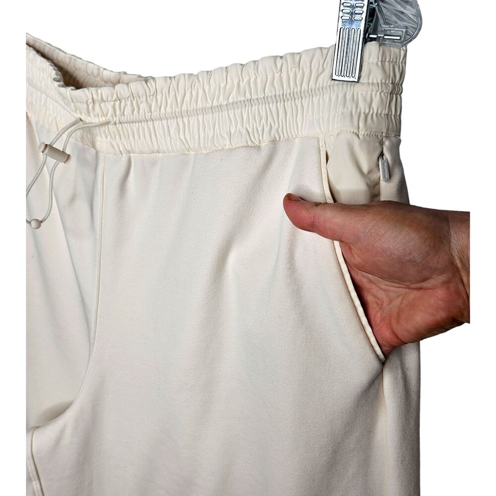 ATHLETA Triumph Hybrid Wide Leg Cropped Sweatpants Ivory Cream Womens XL - Picture 5 of 13